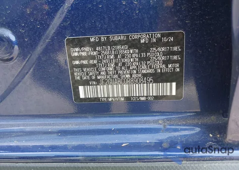 2024 Subaru Crosstrek from USA, damaged, VIN JF2GUABC0R8908495